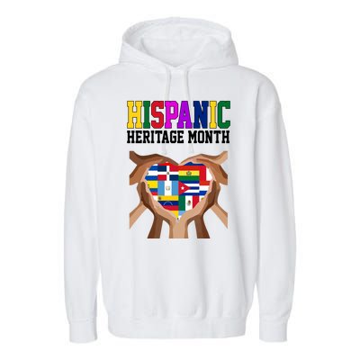 Hispanic Heritage Month Heart Hands Garment-Dyed Fleece Hoodie