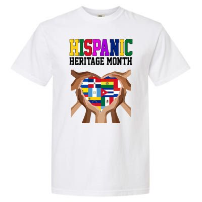 Hispanic Heritage Month Heart Hands Garment-Dyed Heavyweight T-Shirt