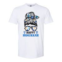 Happy Hanukkah Messy Bun Jewish Christmas Pajamas Softstyle CVC T-Shirt