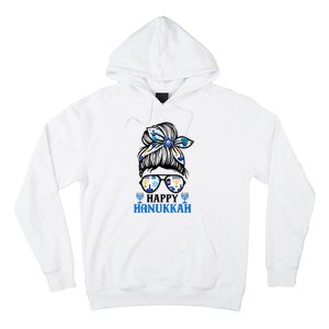 Happy Hanukkah Messy Bun Jewish Christmas Pajamas Hoodie