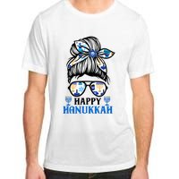 Happy Hanukkah Messy Bun Jewish Christmas Pajamas Adult ChromaSoft Performance T-Shirt