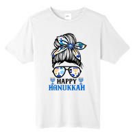 Happy Hanukkah Messy Bun Jewish Christmas Pajamas Tall Fusion ChromaSoft Performance T-Shirt