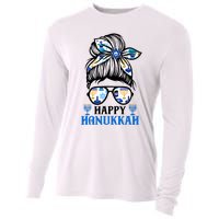 Happy Hanukkah Messy Bun Jewish Christmas Pajamas Cooling Performance Long Sleeve Crew