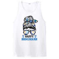 Happy Hanukkah Messy Bun Jewish Christmas Pajamas PosiCharge Competitor Tank