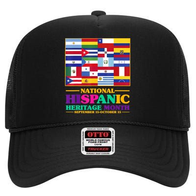 Hispanic Heritage Month Mes De La Herencia High Crown Mesh Back Trucker Hat