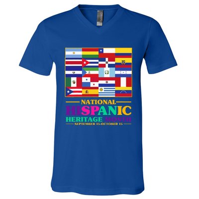 Hispanic Heritage Month Mes De La Herencia Hispana V-Neck T-Shirt