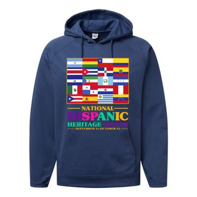 Hispanic Heritage Month Mes De La Herencia Hispana Performance Fleece Hoodie