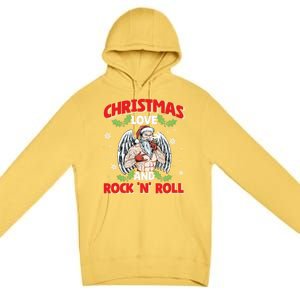 Heavy Hard Metal Santa Christmas Love And Rock N Roll Funny Gift Premium Pullover Hoodie