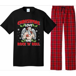 Heavy Hard Metal Santa Christmas Love And Rock N Roll Funny Gift Pajama Set