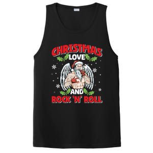 Heavy Hard Metal Santa Christmas Love And Rock N Roll Funny Gift PosiCharge Competitor Tank