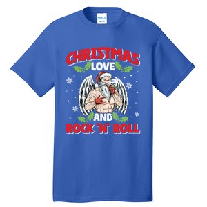 Heavy Hard Metal Santa Christmas Love And Rock N Roll Funny Gift Tall T-Shirt