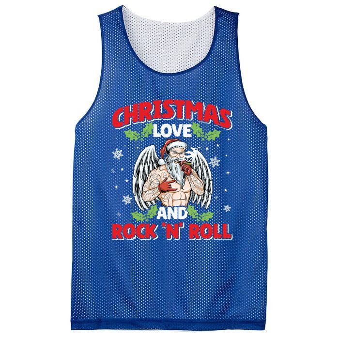 Heavy Hard Metal Santa Christmas Love And Rock N Roll Funny Gift Mesh Reversible Basketball Jersey Tank