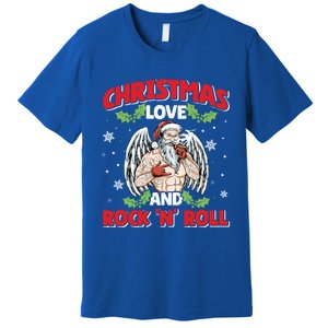 Heavy Hard Metal Santa Christmas Love And Rock N Roll Funny Gift Premium T-Shirt