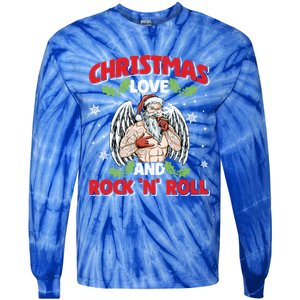 Heavy Hard Metal Santa Christmas Love And Rock N Roll Funny Gift Tie-Dye Long Sleeve Shirt