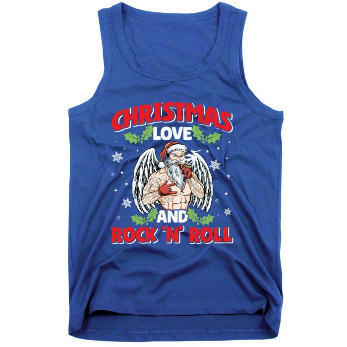 Heavy Hard Metal Santa Christmas Love And Rock N Roll Funny Gift Tank Top