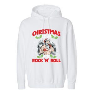 Heavy Hard Metal Santa Christmas Love And Rock N Roll Funny Gift Garment-Dyed Fleece Hoodie