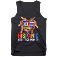 Hispanic Heritage Month All Countries Heart Hands Tank Top