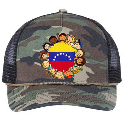 Hispanic Heritage Month Venezuela Venezuelan Flag Retro Rope Trucker Hat Cap