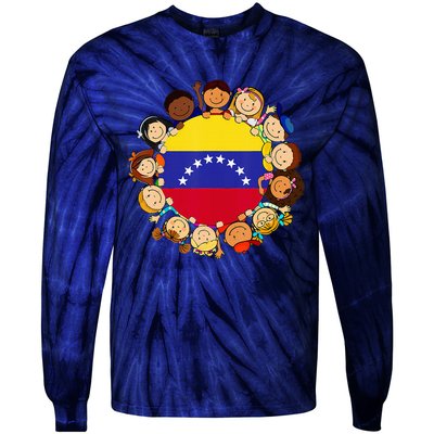 Hispanic Heritage Month Venezuela Venezuelan Flag Tie-Dye Long Sleeve Shirt