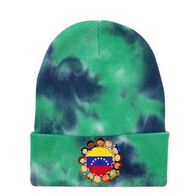 Hispanic Heritage Month Venezuela Venezuelan Flag Tie Dye 12in Knit Beanie