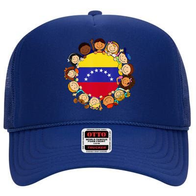 Hispanic Heritage Month Venezuela Venezuelan Flag High Crown Mesh Back Trucker Hat