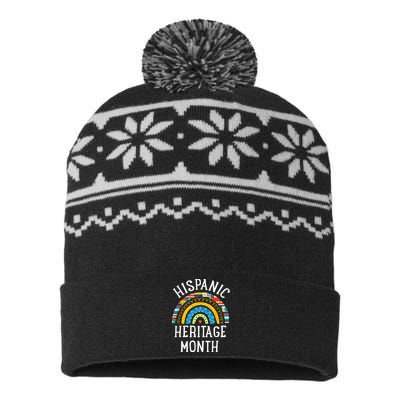 Hispanic Heritage Month National Latino Countries Flags USA-Made Snowflake Beanie