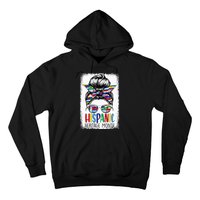 Hispanic Heritage Month Flags Messy Bun Hispanic Girl Hoodie