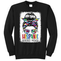 Hispanic Heritage Month Flags Messy Bun Hispanic Girl Sweatshirt