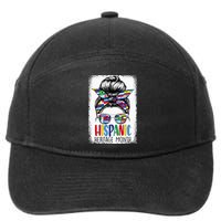 Hispanic Heritage Month Flags Messy Bun Hispanic Girl 7-Panel Snapback Hat