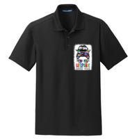 Hispanic Heritage Month Flags Messy Bun Hispanic Girl Dry Zone Grid Polo