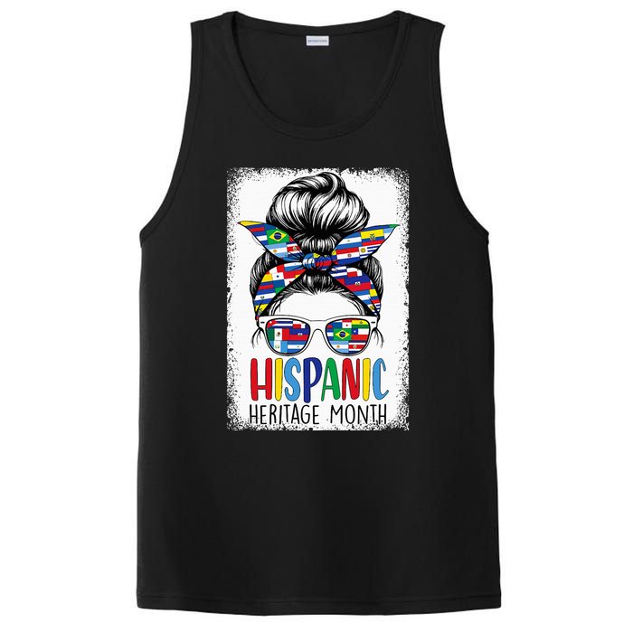 Hispanic Heritage Month Flags Messy Bun Hispanic Girl PosiCharge Competitor Tank