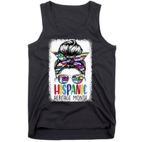 Hispanic Heritage Month Flags Messy Bun Hispanic Girl Tank Top