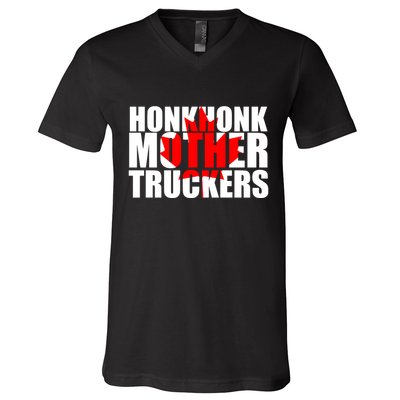Honk Honk Mother Truckers V-Neck T-Shirt