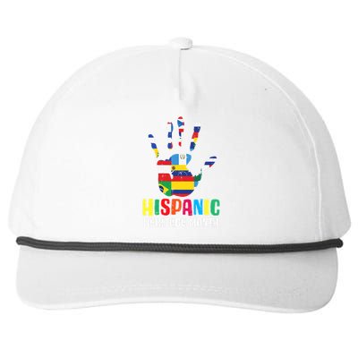 Hispanic Heritage Month Hand Flags Countries Snapback Five-Panel Rope Hat