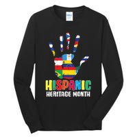 Hispanic Heritage Month Hand Flags Countries Tall Long Sleeve T-Shirt