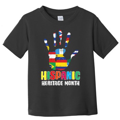 Hispanic Heritage Month Hand Flags Countries Toddler T-Shirt