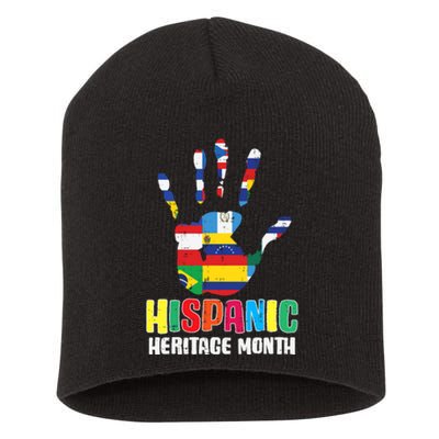 Hispanic Heritage Month Hand Flags Countries Short Acrylic Beanie