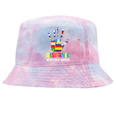 Hispanic Heritage Month Hand Flags Countries Tie-Dyed Bucket Hat