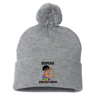 Hispanic Heritage Month Strong Pom Pom 12in Knit Beanie