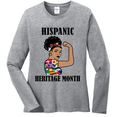 Hispanic Heritage Month Strong Ladies Long Sleeve Shirt