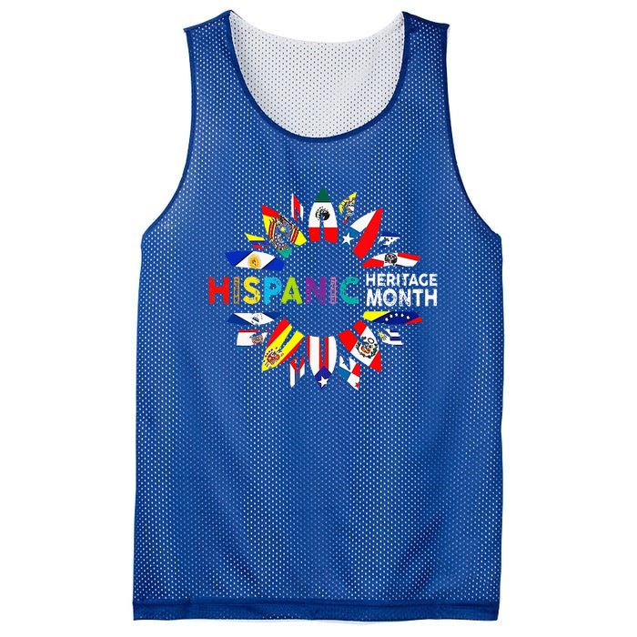 Hispanic Heritage Month Sunflower Latinx Spanish Mesh Reversible Basketball Jersey Tank