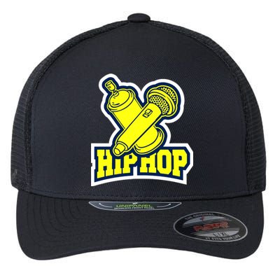 Hip Hop Microphone Flexfit Unipanel Trucker Cap