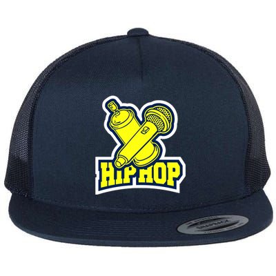 Hip Hop Microphone Flat Bill Trucker Hat