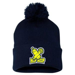 Hip Hop Microphone Pom Pom 12in Knit Beanie