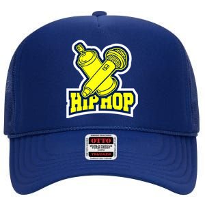 Hip Hop Microphone High Crown Mesh Back Trucker Hat