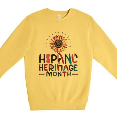 Hispanic Heritage Month Latino Countries Flag Sunflower Premium Crewneck Sweatshirt