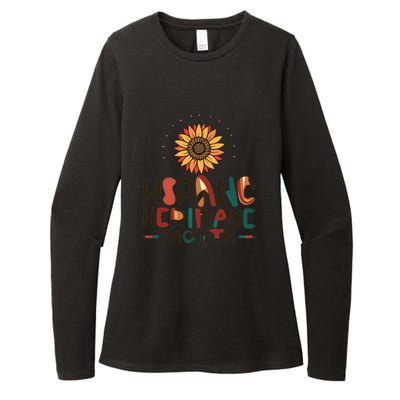 Hispanic Heritage Month Latino Countries Flag Sunflower Womens CVC Long Sleeve Shirt