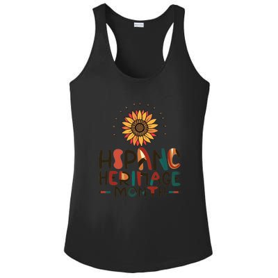 Hispanic Heritage Month Latino Countries Flag Sunflower Ladies PosiCharge Competitor Racerback Tank