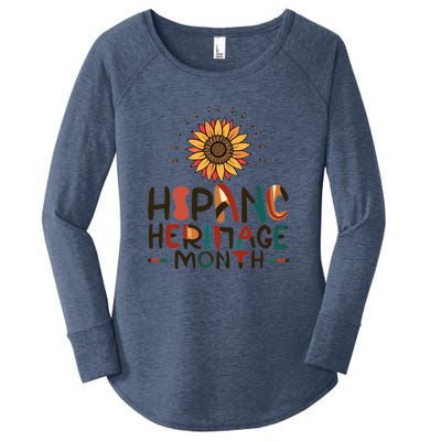 Hispanic Heritage Month Latino Countries Flag Sunflower Women's Perfect Tri Tunic Long Sleeve Shirt