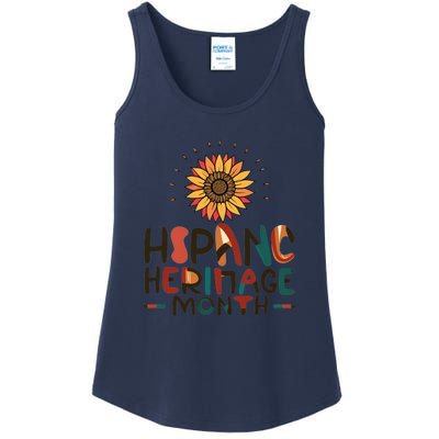 Hispanic Heritage Month Latino Countries Flag Sunflower Ladies Essential Tank